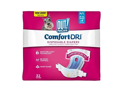 OUT! PetCare Female Dog Diapers, M/L