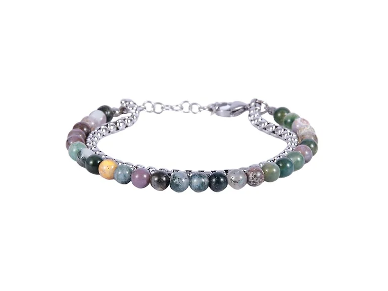 Mens Chain & Beaded Bracelet Set