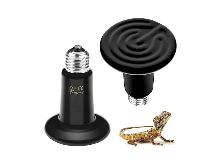BN-LINK 150W Reptile Heat Lamp 2-Pack, Ceramic Heat Emitter