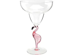 Slant Party Supplies - Acrylic Cocktail Glass with 3D Figurine Stem, 13-Ounce, Pink Flamingo Margrita
