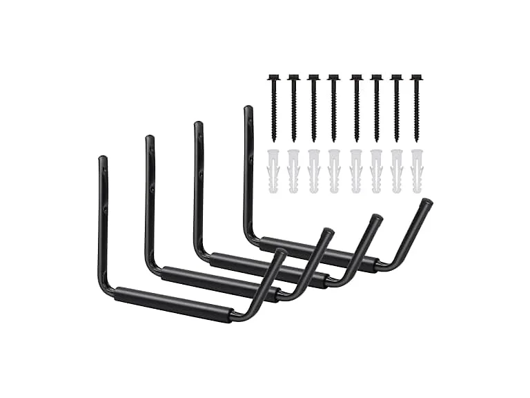 LUGO WM-10-4PK Heavy Duty Steel Hooks 4 PC Black