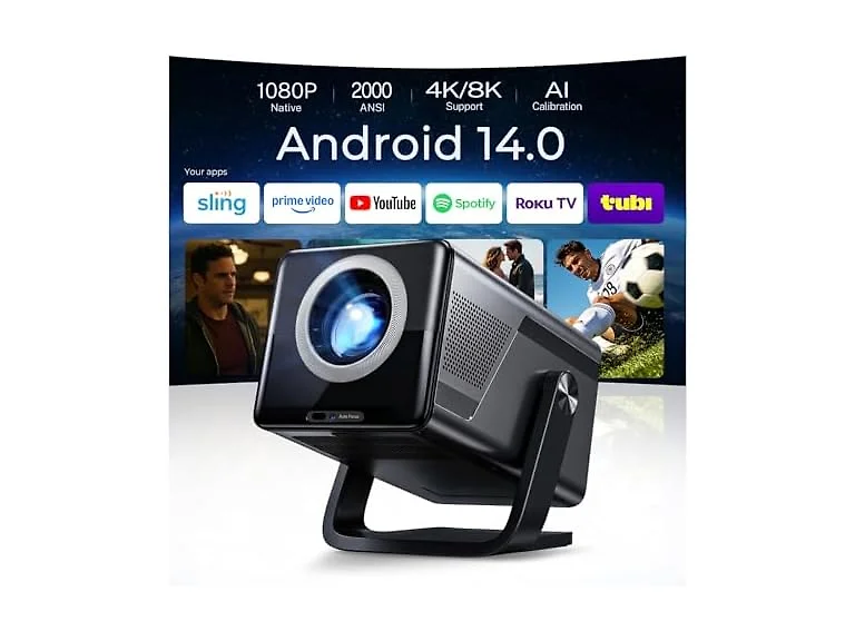 WEMI Native 1080P Smart Video Projector 4k/8k Input