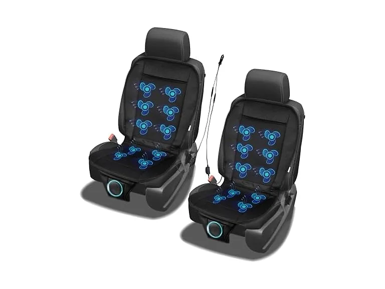 Zone Tech SE0099 2 Pack 12v Cooling Car Seat Cover Black