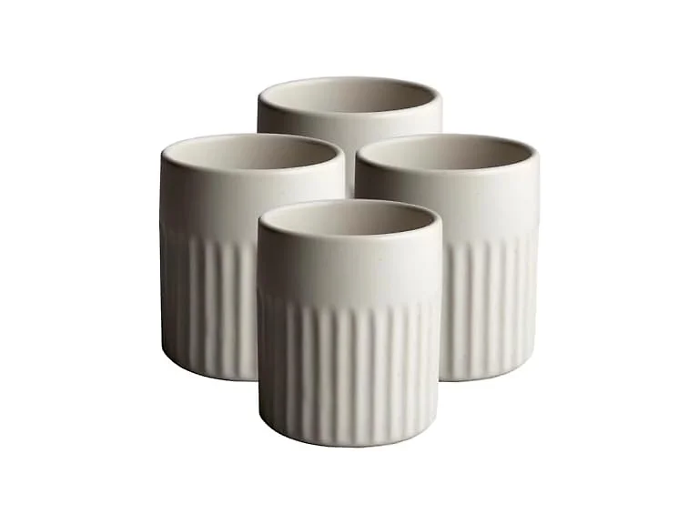 Goodies White Ribbed Water Cups (Set of 4)