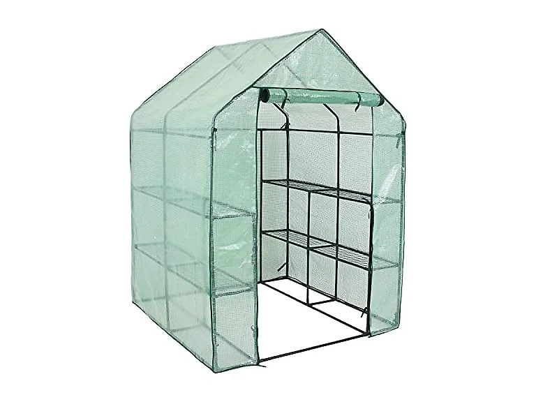 Sunnydaze HGH-833 Greenhouse w/ 4 Shelves- Green