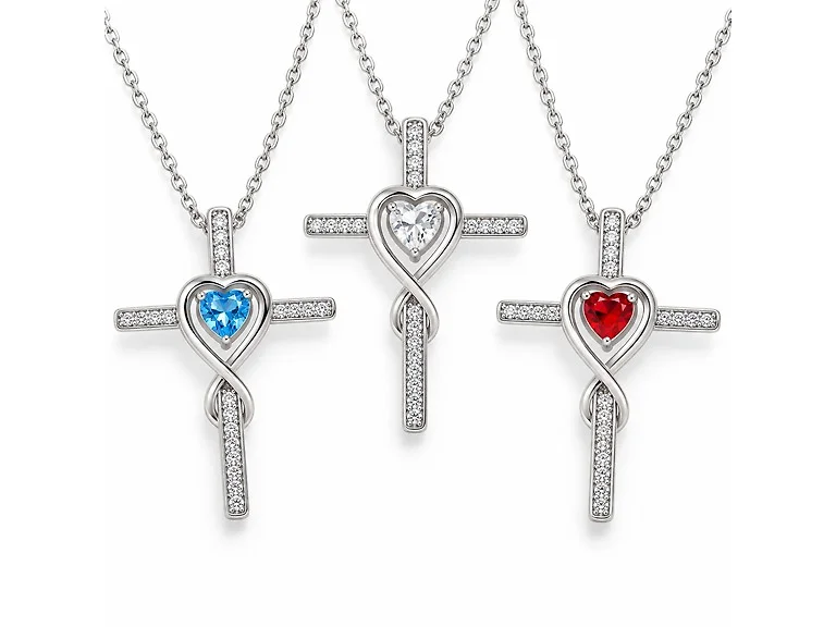 3 Pack Cross Necklace Set