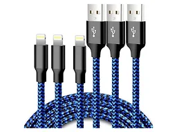 Digital Basics MP-GL-10FT-LIGHTNING-BL-N-3PK 