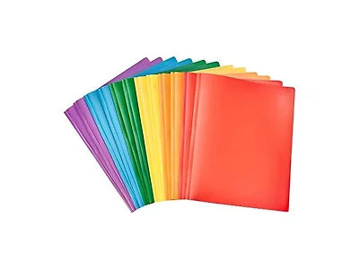 Amazon Basics Heavy Duty Plastic 2 Pocket Folder, 144Pk