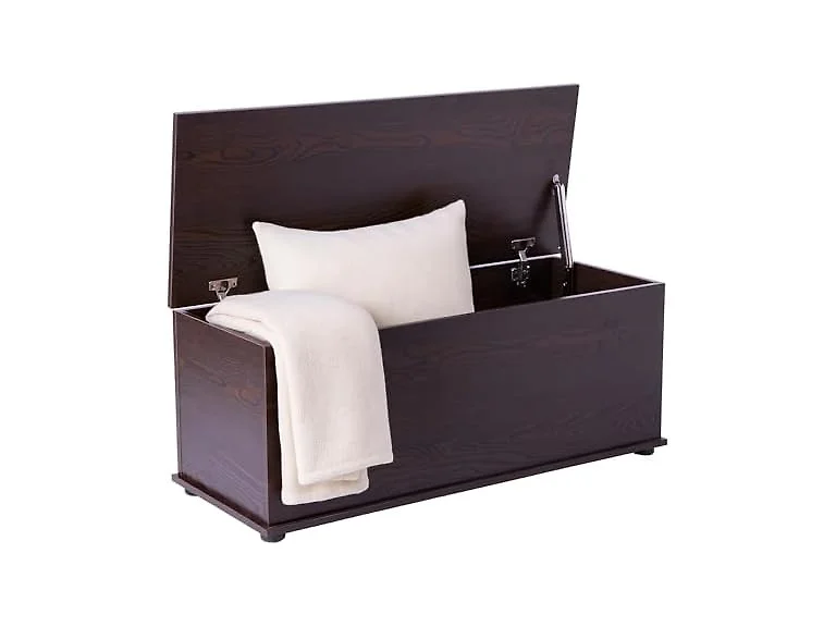 Basicwise Wooden End of Bed Storage Chest Brown