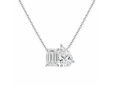 Toi et Moi Double Pendant CZ Necklace