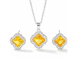 Saffron LGR-33-021EP Womens Clover Pendant & Earrin