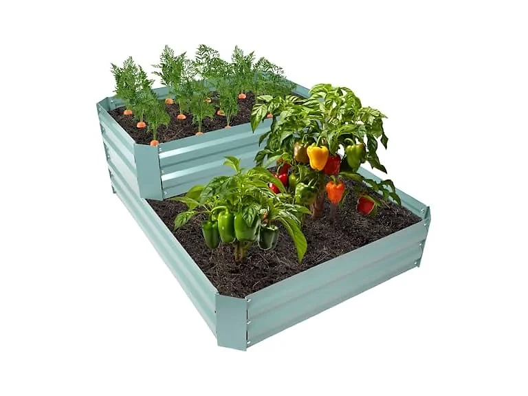 Sunnydaze NPH-496 2-Tier Steel Garden Bed- Green