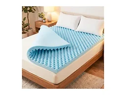 Geekman 2-Inch Gel Infused Memory Foam Mattress Topper for Twin Beds, Egg Crate Wave-Shaped Design for Cooling and Pressure Relief, CertiPUR Certified, Off to College Dorm Essential