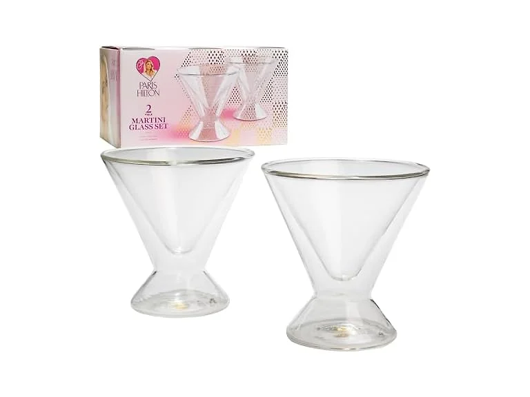 Paris Hilton 2-Piece Martini Glass Set