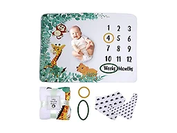 2-Pack Fleece Baby Milestone Blanket