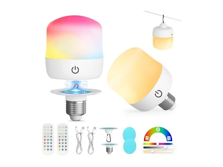 UNILAMP Rechargeable Light Bulbs 2Pk