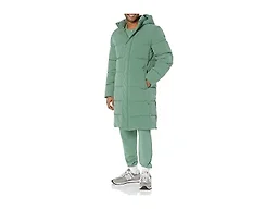 Amazon Essentials Men's Hooded Long Puffer Coat, Sage Green, Medium