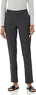 Amazon Essentials Women's Bi-Stretch Full Length Straight Leg Pant, Charcoal Heather, 0