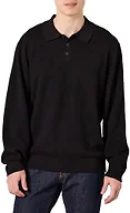Amazon Essentials Mens Relaxed-Fit Polo Sweater, Black, X-Large