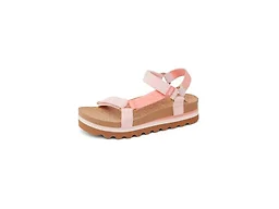 REEF Cushion Rem Hi Womens Platform Sandal, Adjustable Strap, Arch Support and Heel Cupping, Coral Duo, 8