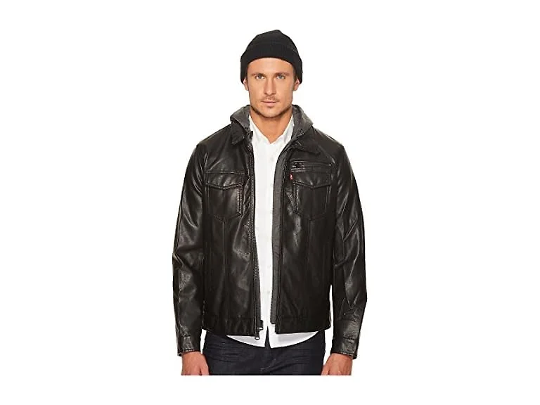 Levi's Faux Leather Trucker, Black XL