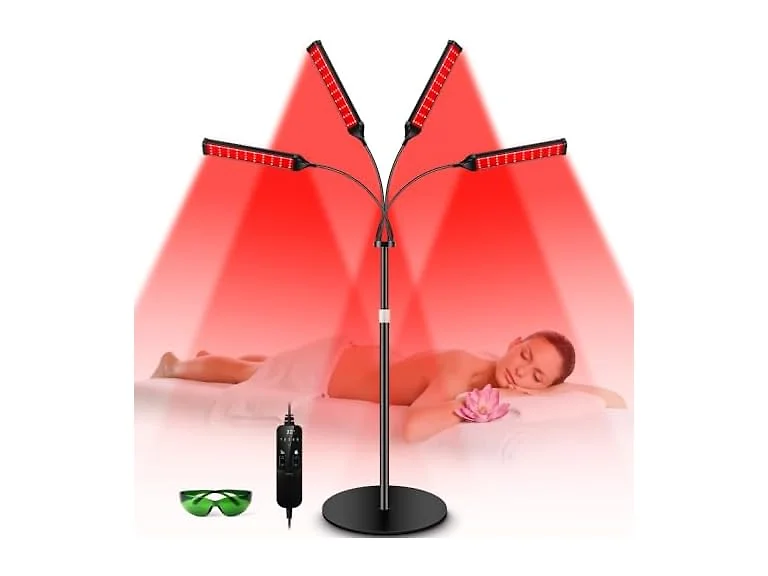 Viconor Red Light Therapy Lamp 4 Head Black