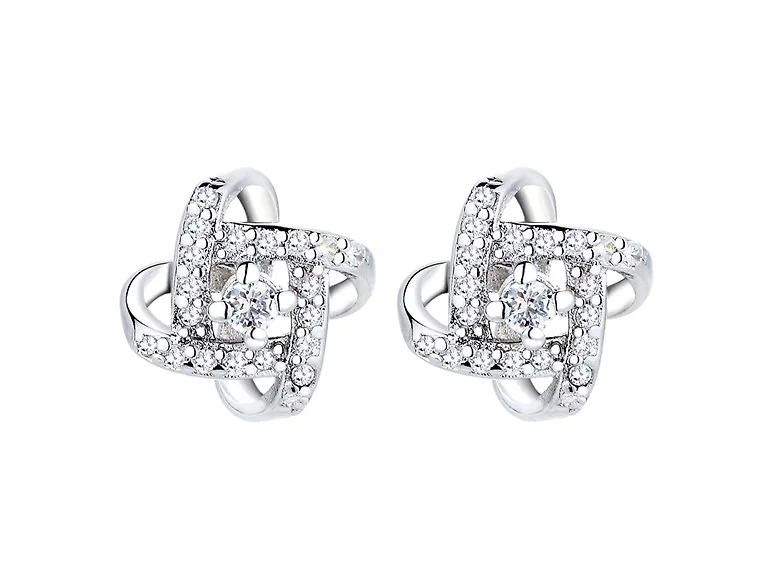 Sterling Silver Love Knot Stud Earrings
