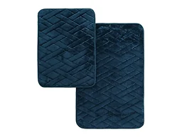 Dan River 5902 2 Pc Memory Foam Bath Mat Bricks - Navy