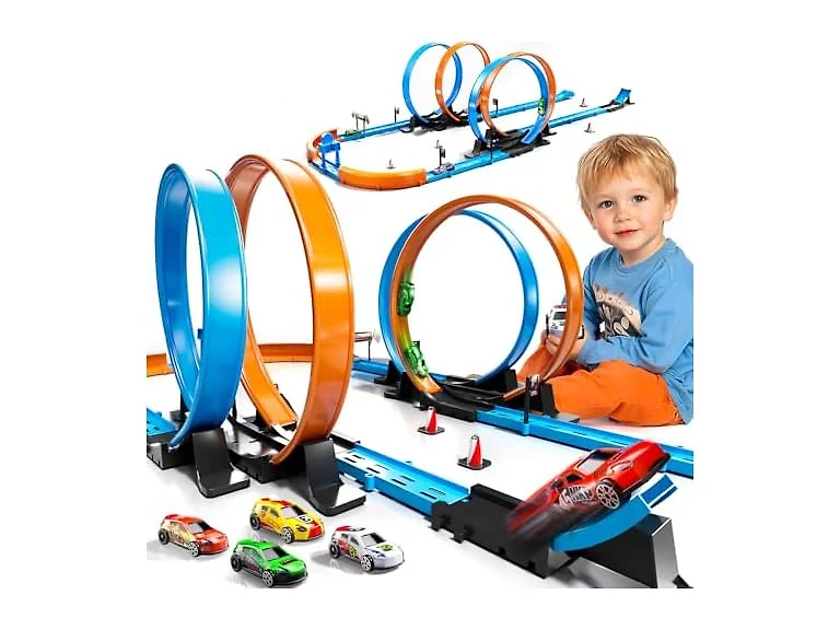 Race Track Set 4 Cars 4 Loops 35-Piece