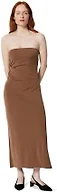 Amazon Essentials Women's Slim-Fit Matte Jersey Strapless Maxi Dress, Chocolate, Medium