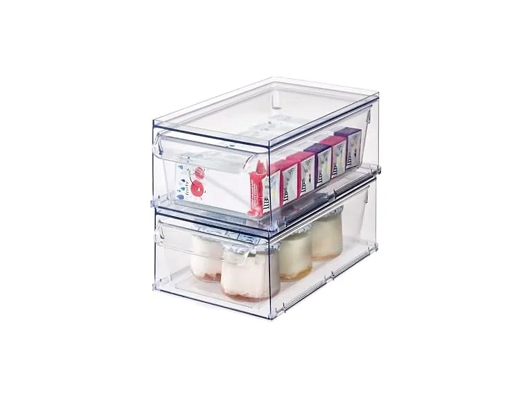 iDesign Stackable Kitchen Storage Drawer, Set of 2, Clear