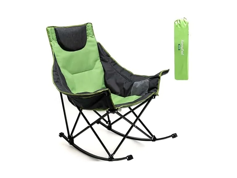 SUNNYFEEL Green Rocking Camping Chair 500lbs