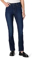 Amazon Essentials Women's Medium Stretch Slim-Fit Mid-Rise Straight Leg Jeans, Dark Wash, 18