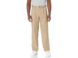Amazon Essentials Men's Classic-Fit Pleated Dress Pants (Available in Big & Tall), Khaki Brown, 60W x 34L