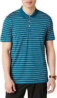 Amazon Essentials Men's Moisture Wicking Golf Polo Shirt, Short Sleeve, Slim-Fit, Quick-Dry, Blue White Mini Stripe Large