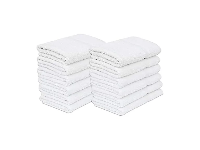 GOLD TEXTILES 48 White Economy Bath Towels Bulk