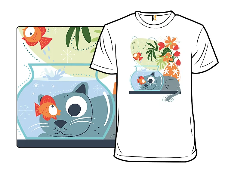 Cat, Fish, and Aquarium