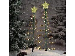 2' ft MERRYLITE Solar LED Metal Christmas Tree Decoration - Multicolor - 2 Pack