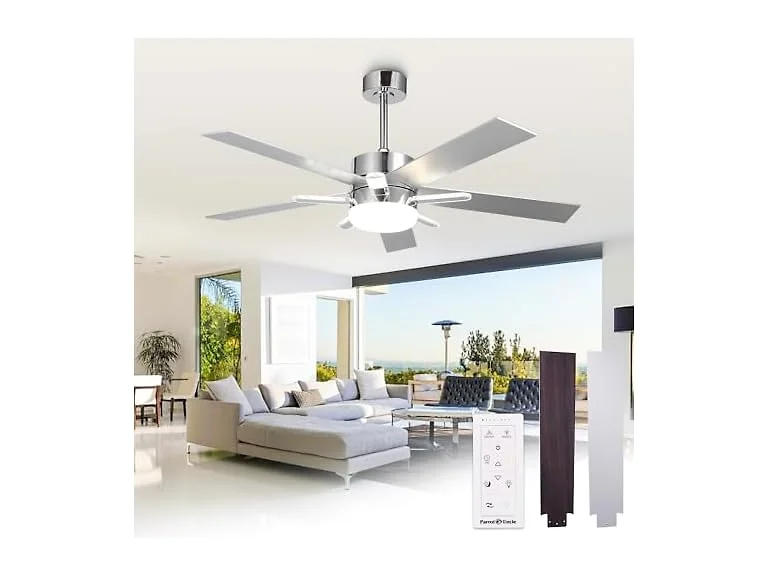 Parrot Uncle 52 Inch Silver Ceiling Fan