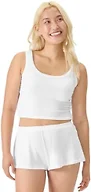 florence by mills Women's Do Not Disturb Ribbed Sleeptank Top, White, Large