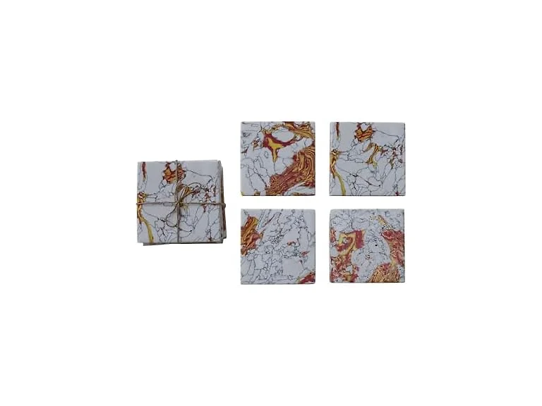 Bloomingville Stone Coaster Set, Multicolor
