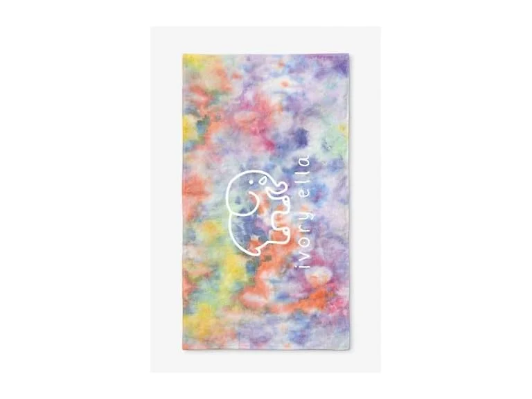 Ivory Ella, Beach Towel, Rainbow Cloud Tie Dye
