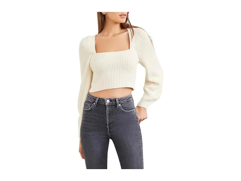 Forever 21 (L) Rib-knit Cropped Sweater