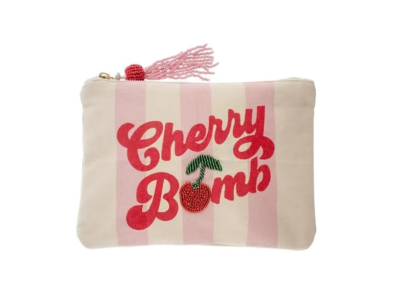 Karma Beaded Carry All Makeup Bag Cherry Bomb
