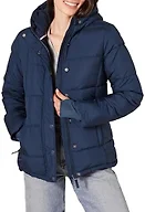 Amazon Essentials Women's Heavyweight Quilted Long-Sleeve Hooded Puffer Coat (Available in Plus Size), Navy, 1X