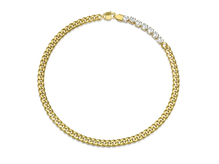 18K Gold Plated Cuban Link CZ Necklace