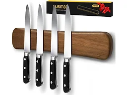 Magnetic Knife Holder, 10 Inch Acacia Wood Knife Strip for Wall or Fridge