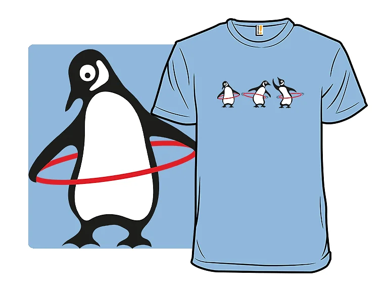 Penguins Spinning Hula Hoops