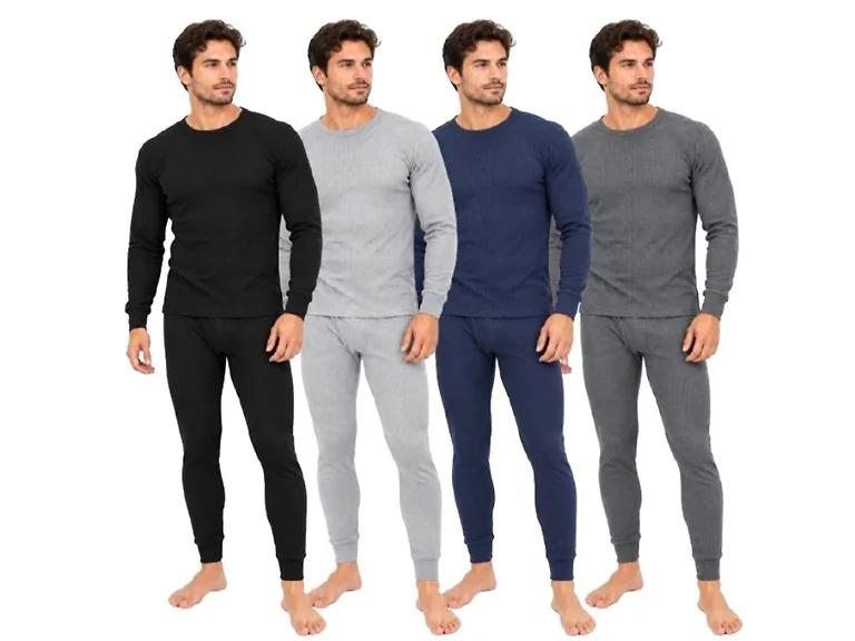 4-Piece: Men's Waffle-Knit Thermal Sets