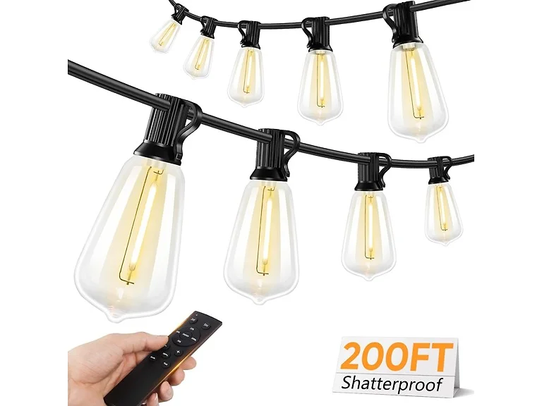 Brightever Outdoor String Lights w/Remote 200Ft